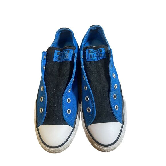 Converse All Star Low Top - Blue And Black Size 5.5 Child's Slip On Shoe No Lace - Picture 1 of 7
